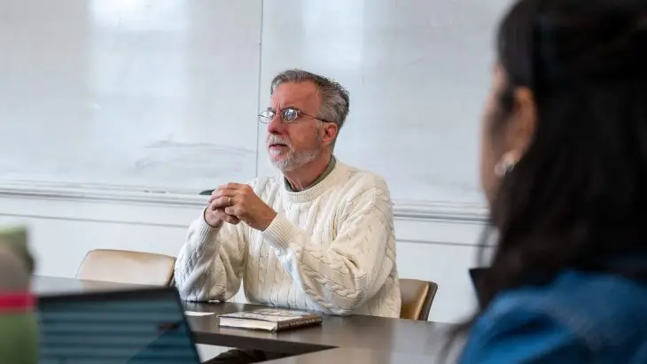 Transylvania University Bingham Endowed Chair Professor Frank Russell teaching.