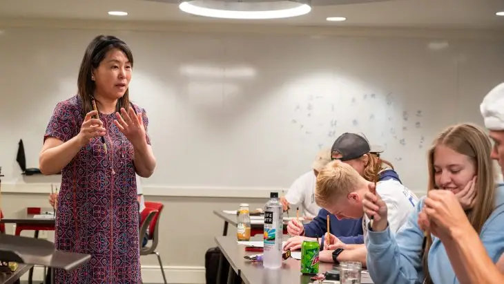 Transylvania University Bingham Endowed Chair Professor Qian Gao Teaching students