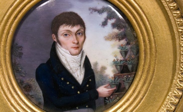 Small enamel of nineteenth century naturalist Constantine Rafinesque who taught botany and natural philosophy at Transylvania University in the 1820s and 1830s.