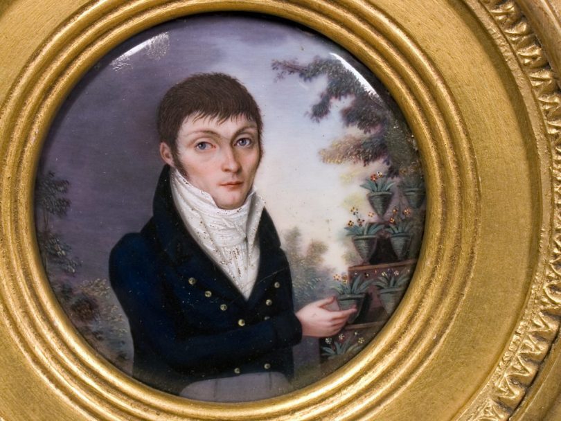 Small enamel of nineteenth century naturalist Constantine Rafinesque who taught botany and natural philosophy at Transylvania University in the 1820s and 1830s.