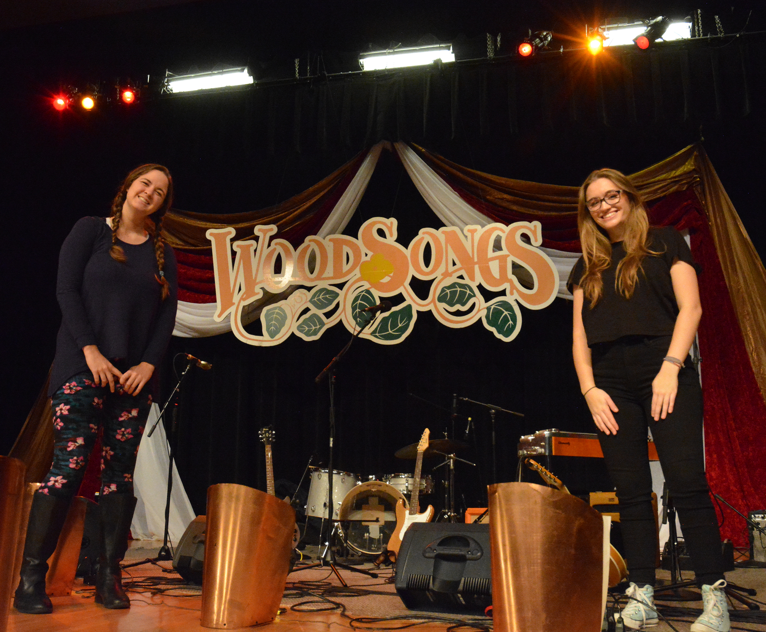 Transy students on WoodSongs stage