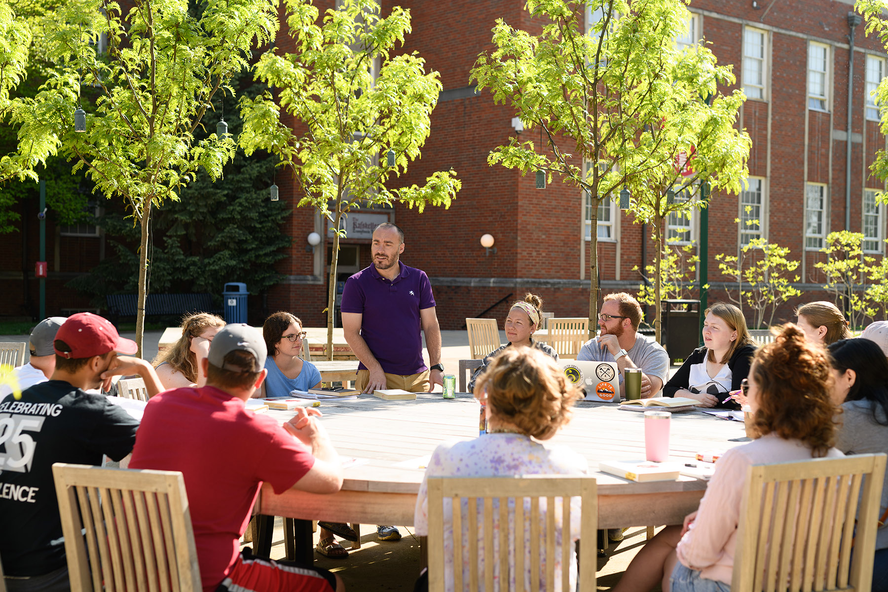 Outside class at Transyvlania