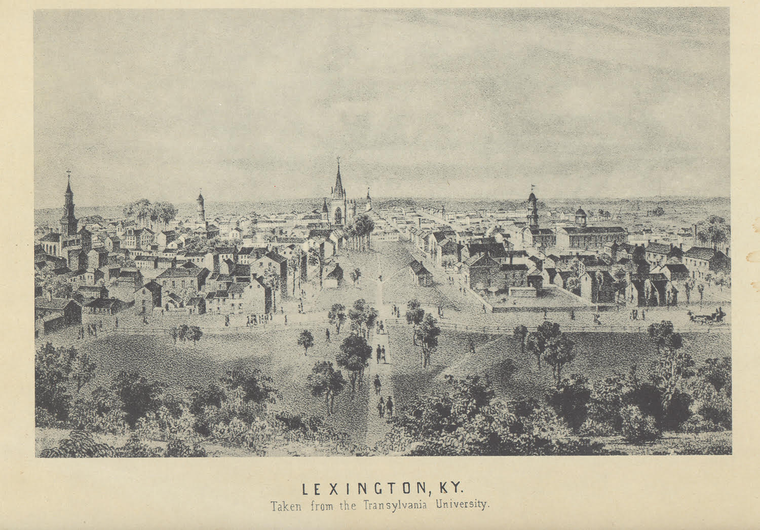 Drawing of old Lexington skyline