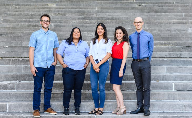 new faculty on steps of old morrison