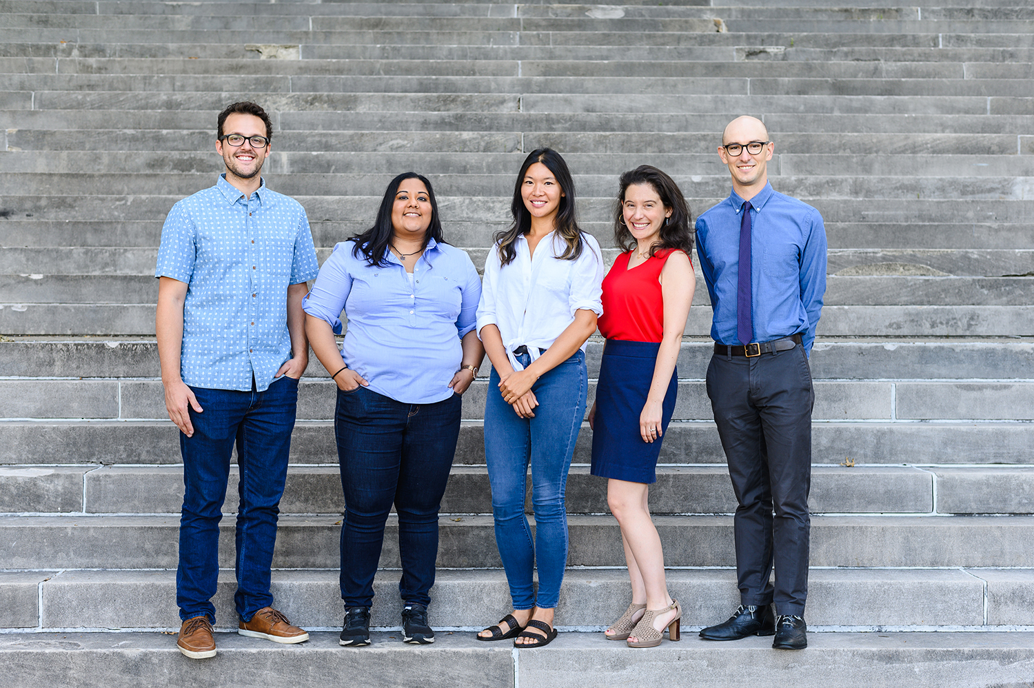 new faculty on steps of old morrison