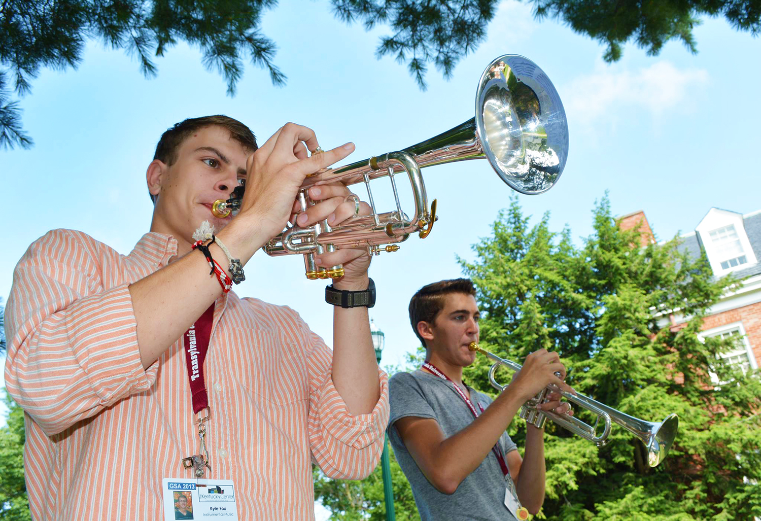 students playing trumpets