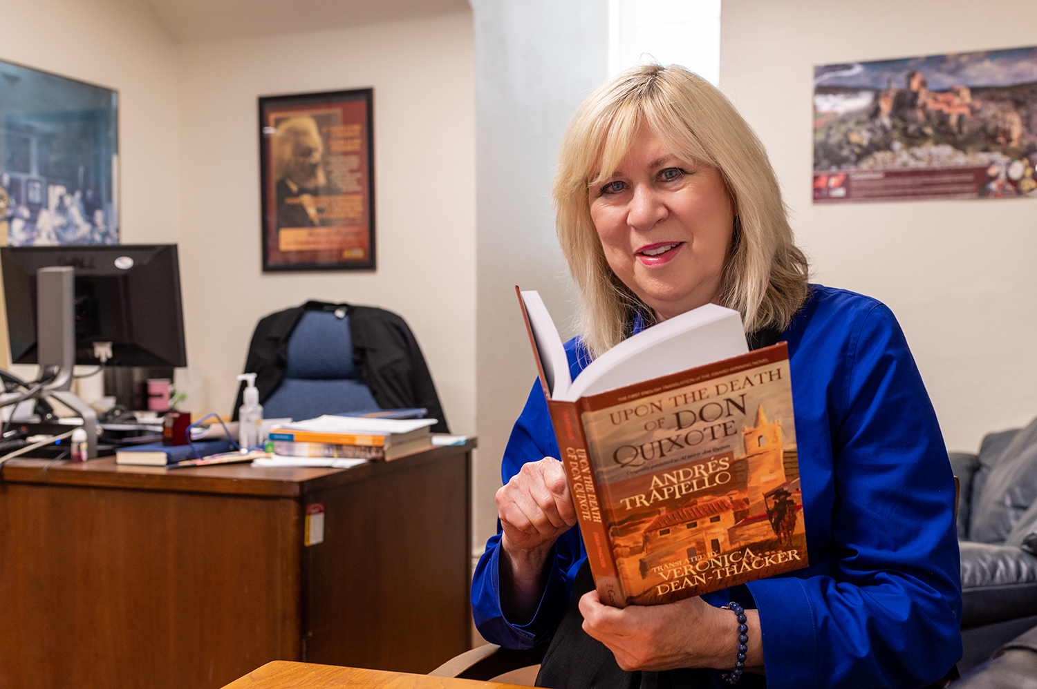 professor thacker with a book