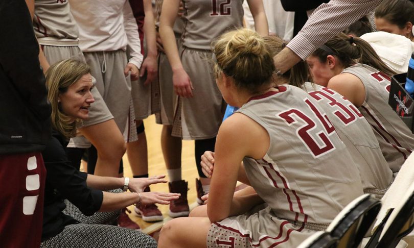 Juli Fulks in huddle