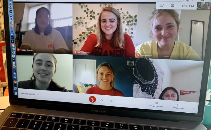 students in a video conference