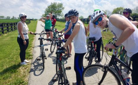 Students on bicycles