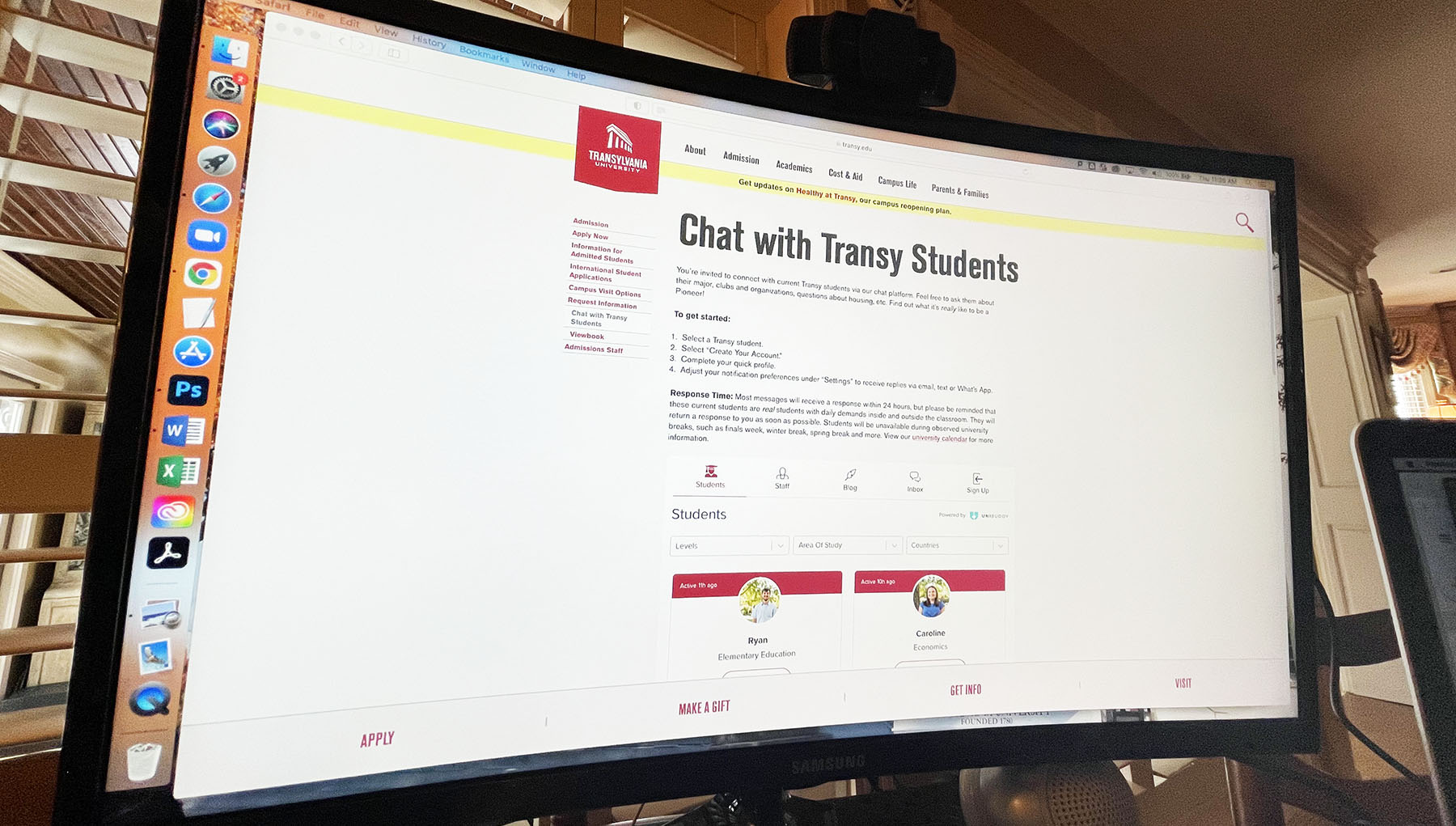 Prospective students can chat with current Pioneers, find out what life’s like at Transy