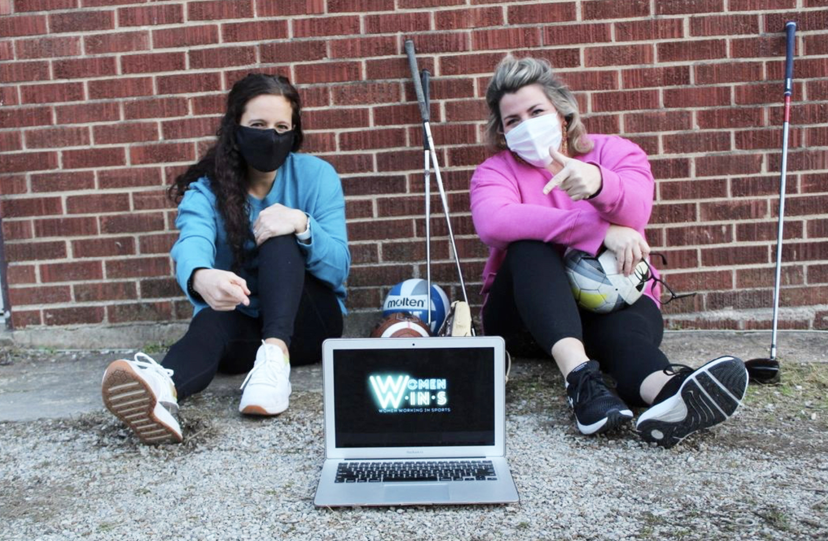 podcasters with laptop