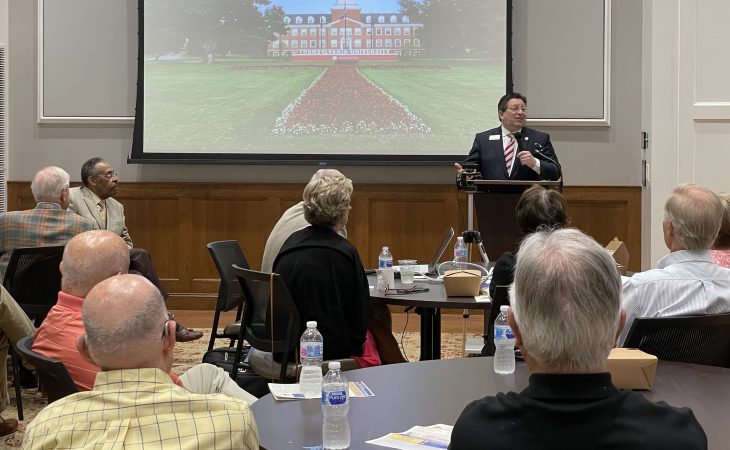 Transylvania President Brien Lewis was the featured speaker at the Rotary Club of Lexington on July 22. The lunch meeting was held in the new William T. Young Campus Center in downtown Lexington.