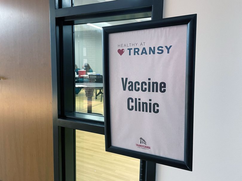 A vaccine clinic sign. 