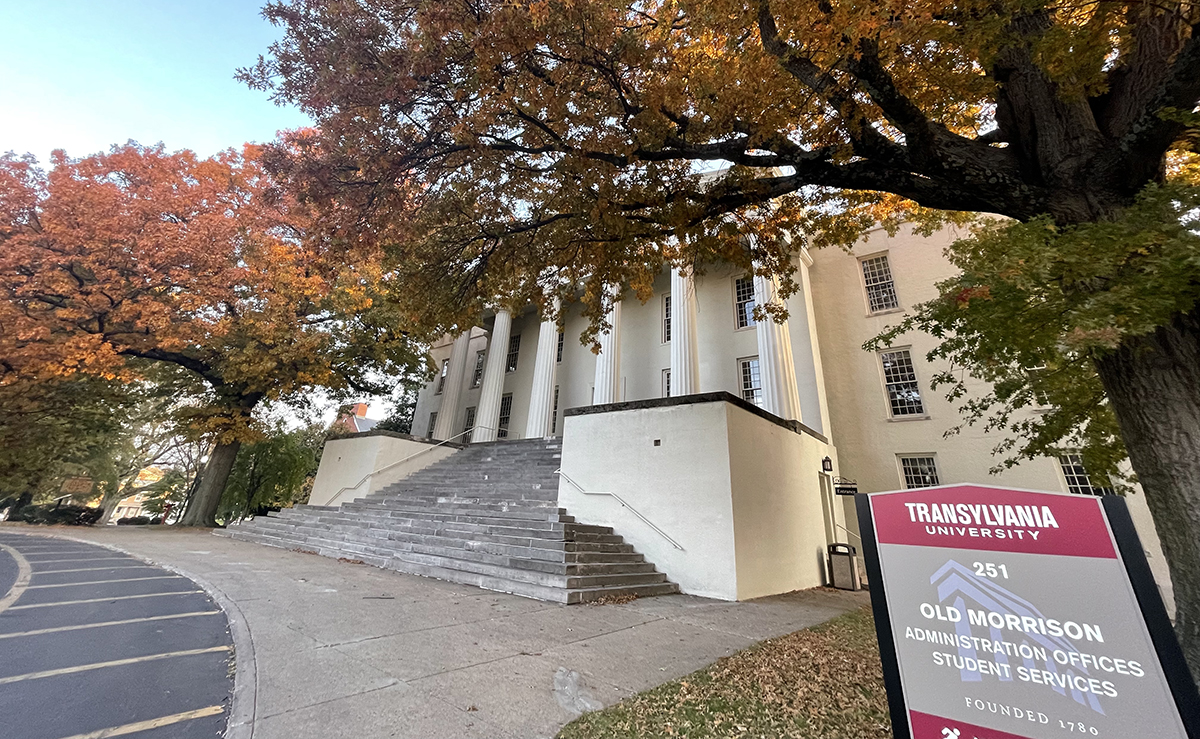 Transylvania replacing steps in front of historic Old Morrison