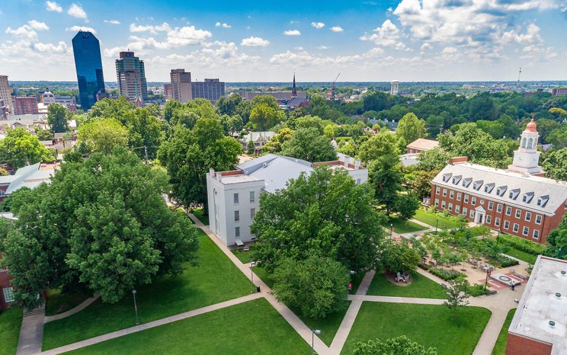 overhead photo of campus