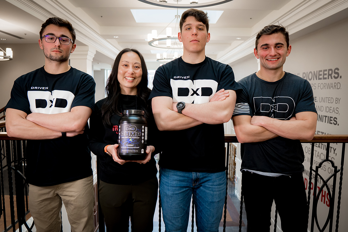 people standing in a building