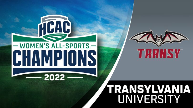 Graphic announcing Transylvania University as the 2022 HCAC Women's All-Sports Champions