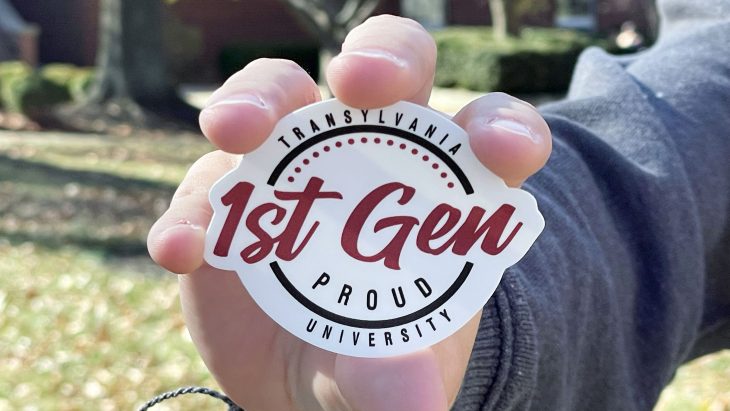 Sticker for First-generation students at Transylvania 