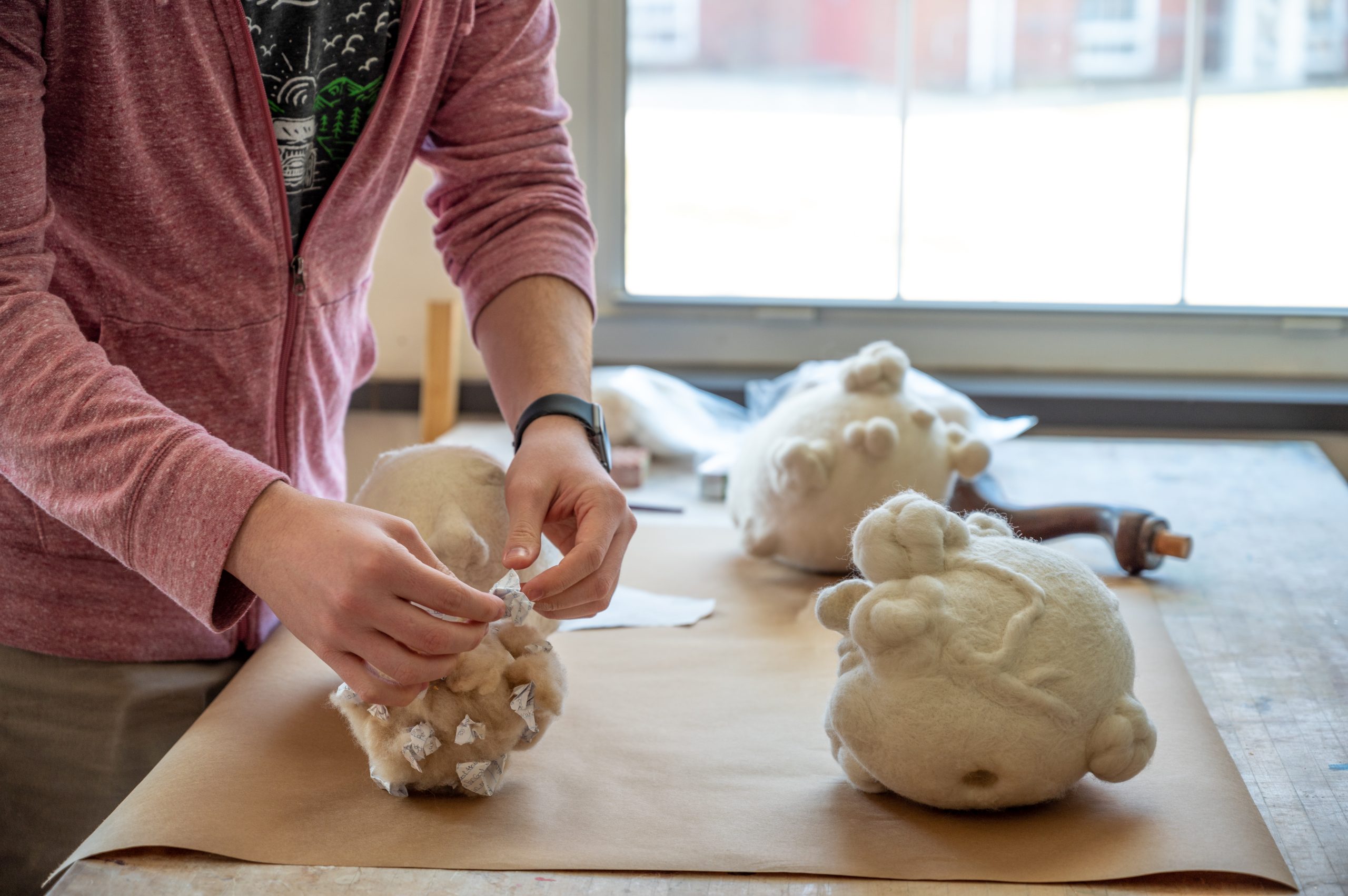 Student creates art