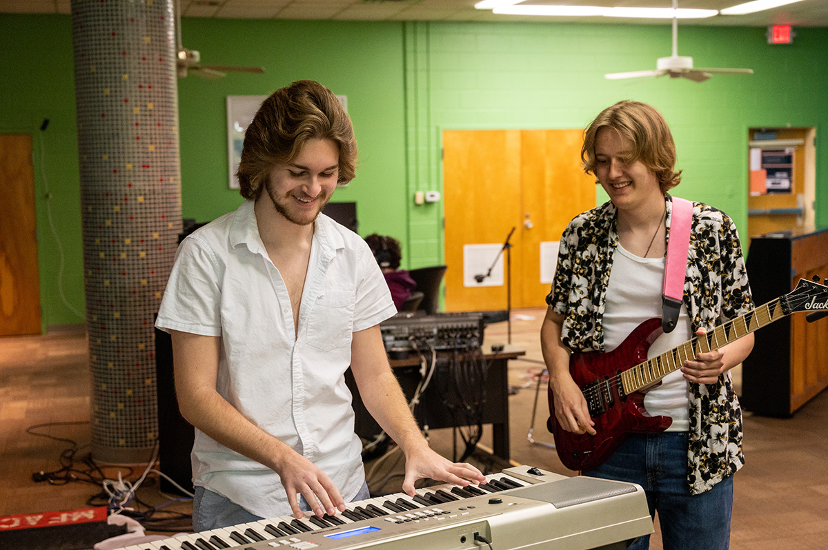 musicians in a room