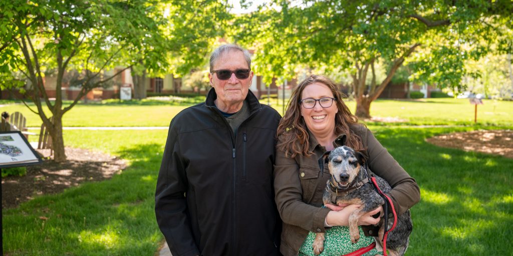 Jack and Ellen Furlong with Ellen's dog, Olive.