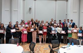 A group photo of the Broadway Award winners.