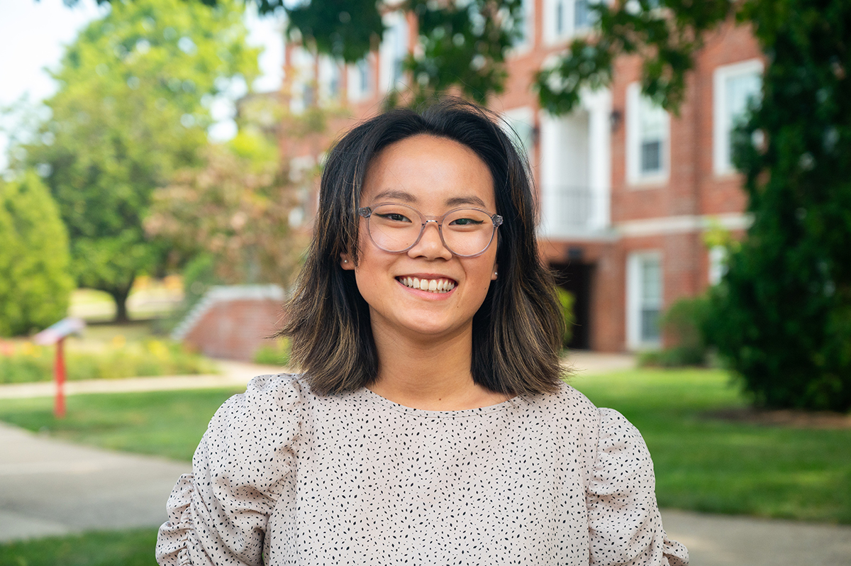 headshot of a student on campus