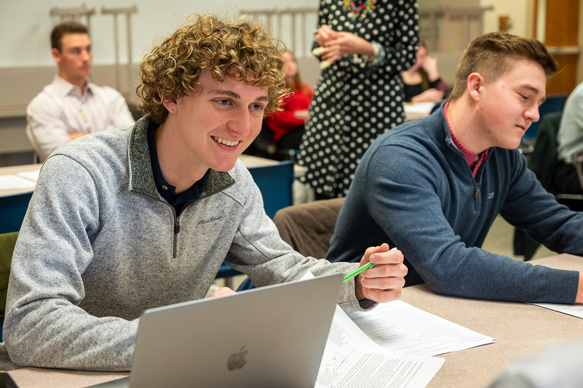 students preparing taxes