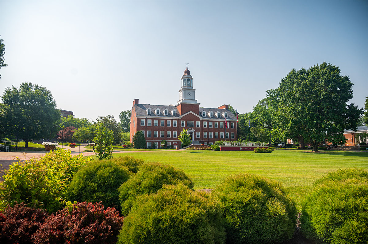 campus lawn and building