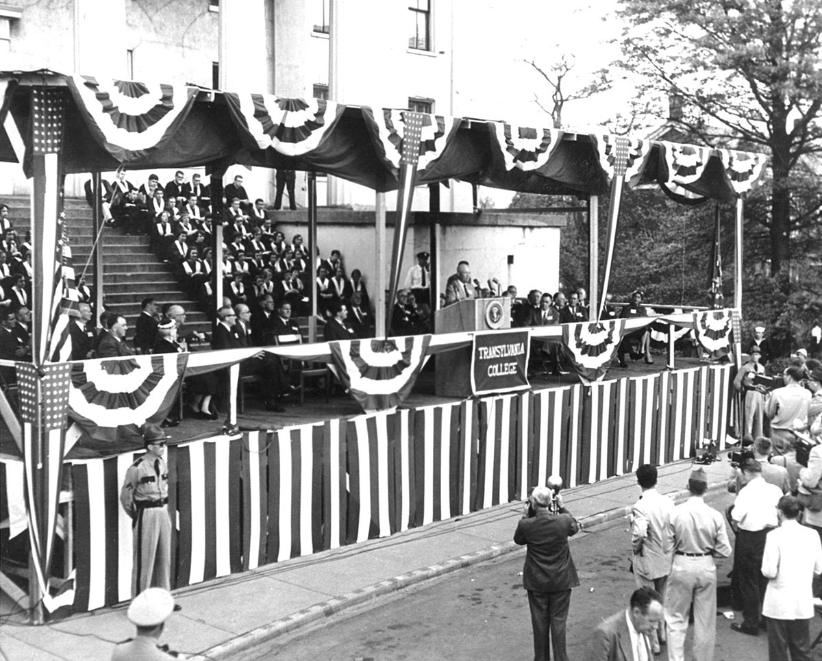 April 23, 1954: Eisenhower helps Transylvania celebrate new library, terquasquicentennial