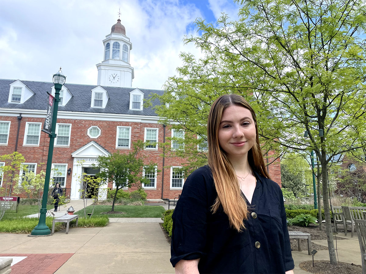 student on campus