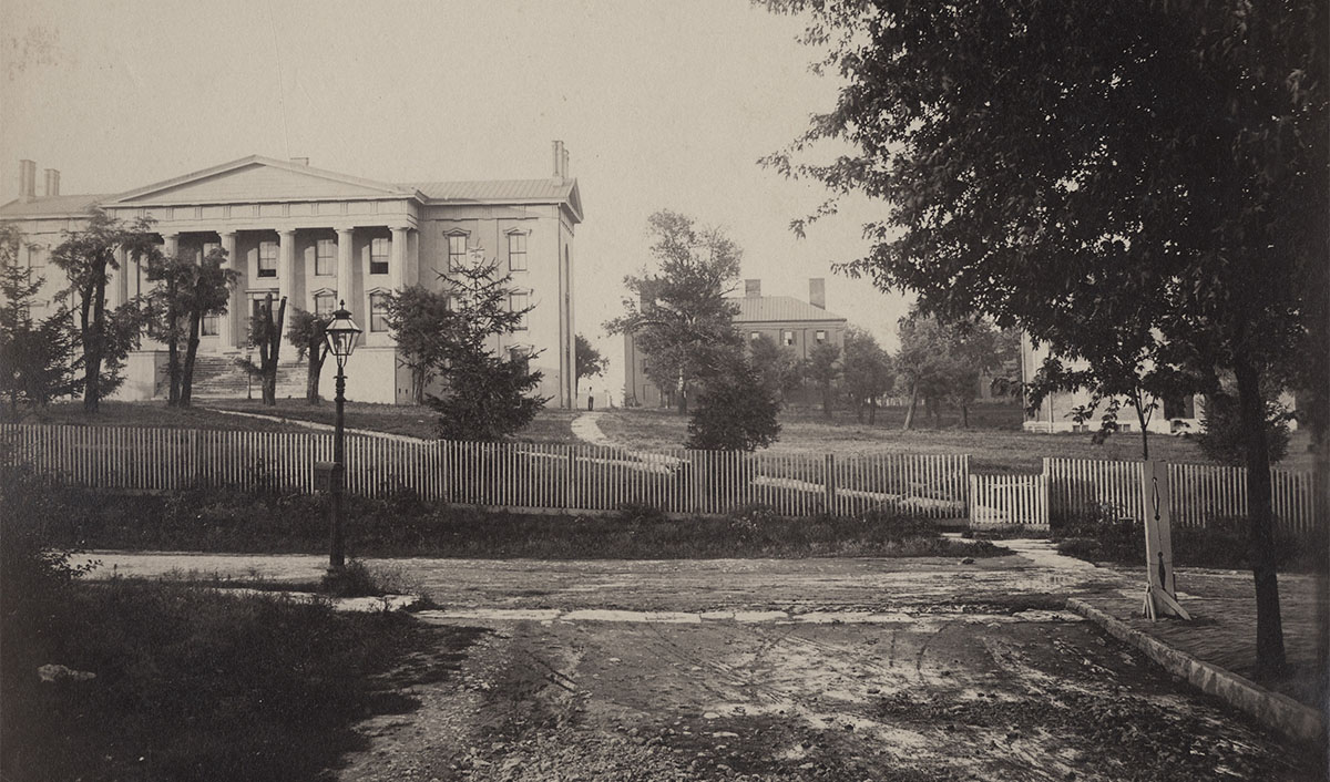 historic photo of campus buildings