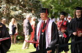 students at commencement