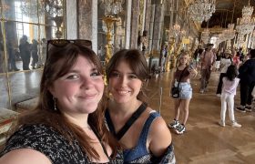 two students in the Hall of Mirrors