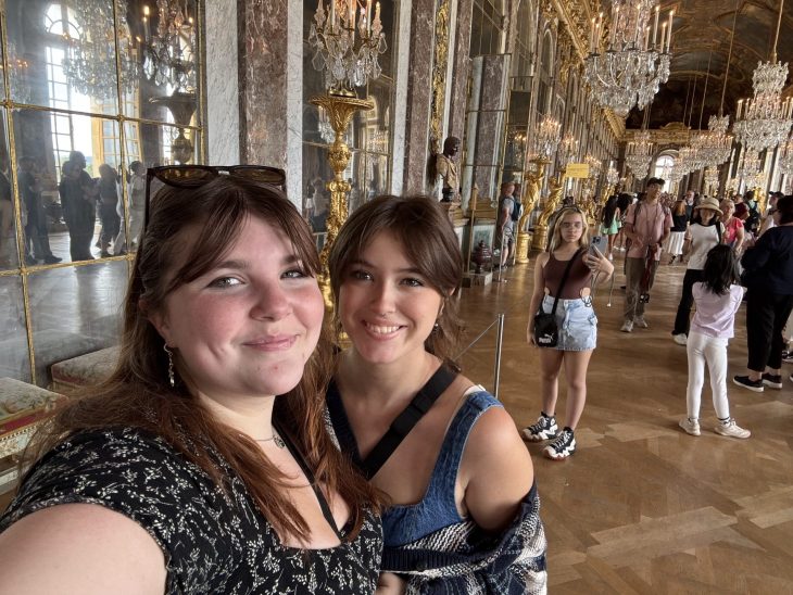 two students in the Hall of Mirrors