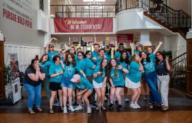 large group of students posing