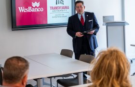 person giving a talk