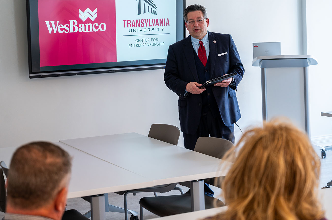 person giving a talk