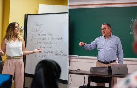 two professors teaching