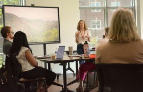 person giving a presentation