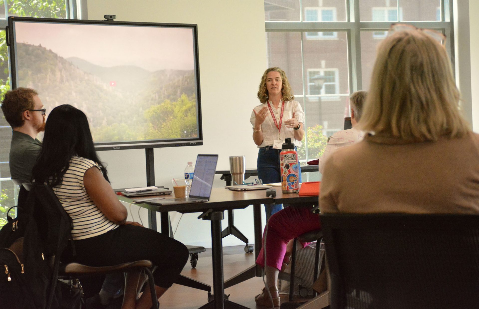 person giving a presentation