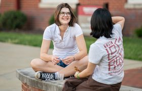 two students chatting