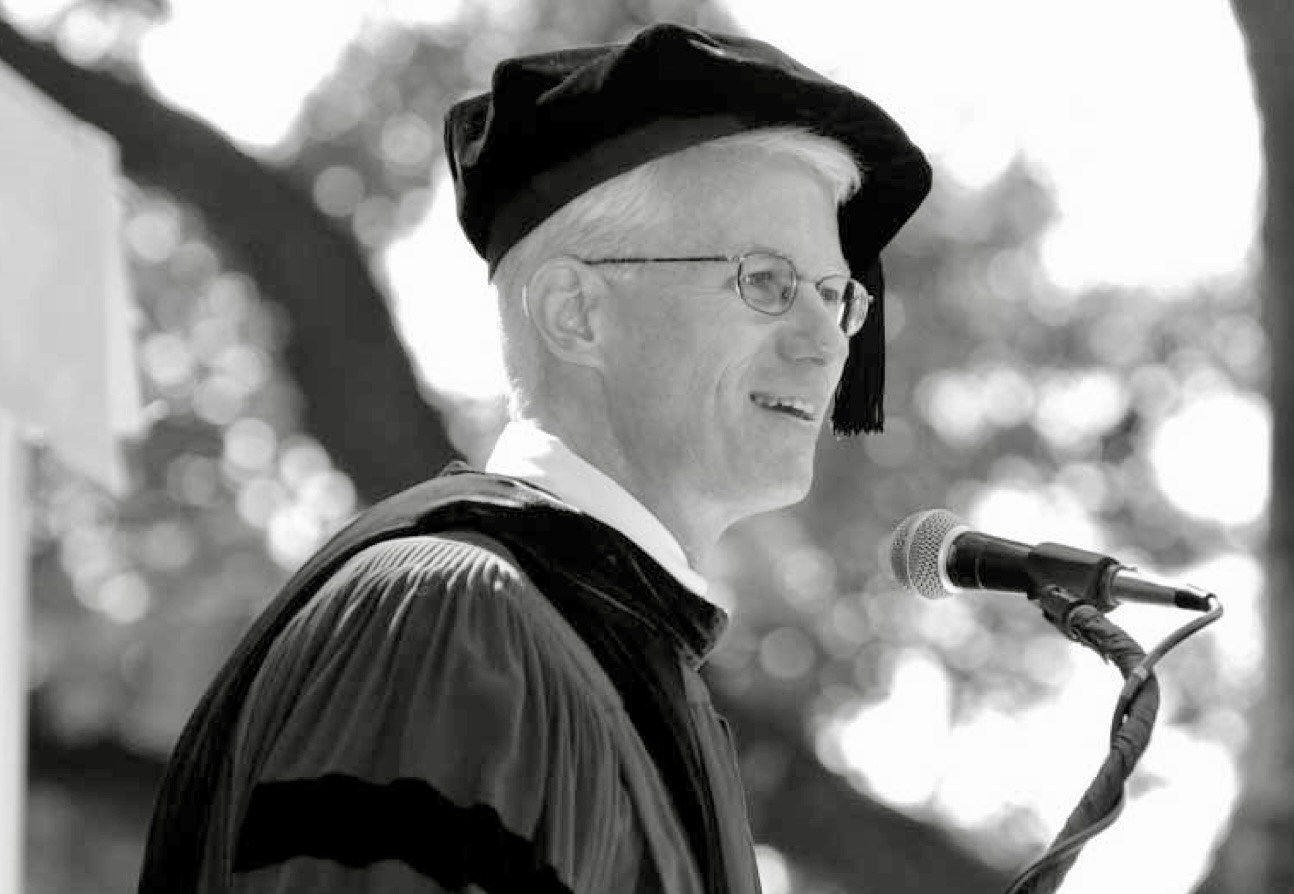 a man giving a commencement address