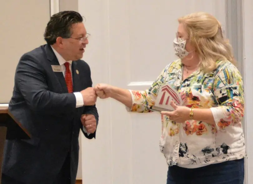 Katie Banks receives the President's Award for Community Service.