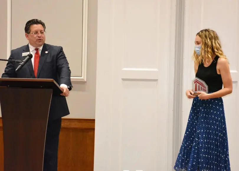Olivia Forester receives the President's Award for Community Service