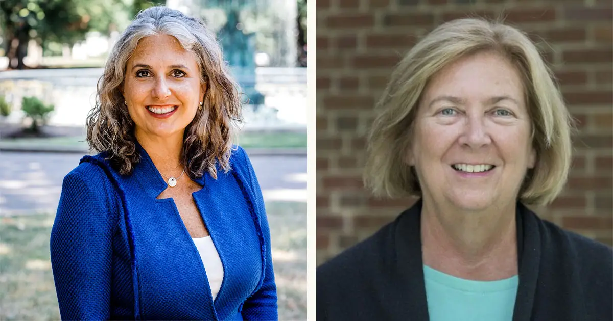 headshots of two women
