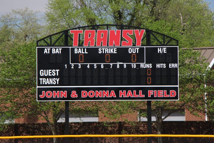 Scoreboard at Hall Field