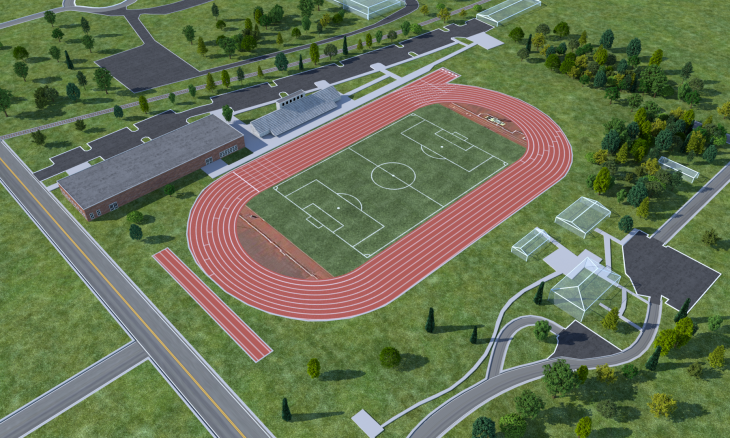 arial rendering of Transylvania Athletic Complex