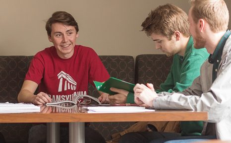 Group of students studying at a table